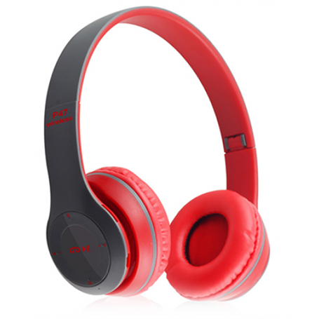 P47 WİRELESS BLUETOOTH KABLOSUZ KULAKLIK MP3 EXTRA BASS FM RADYO (Kırmızı)